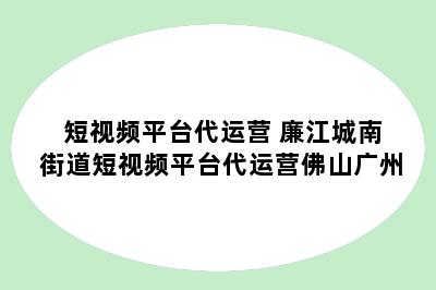 短视频平台代运营 廉江城南街道短视频平台代运营佛山广州